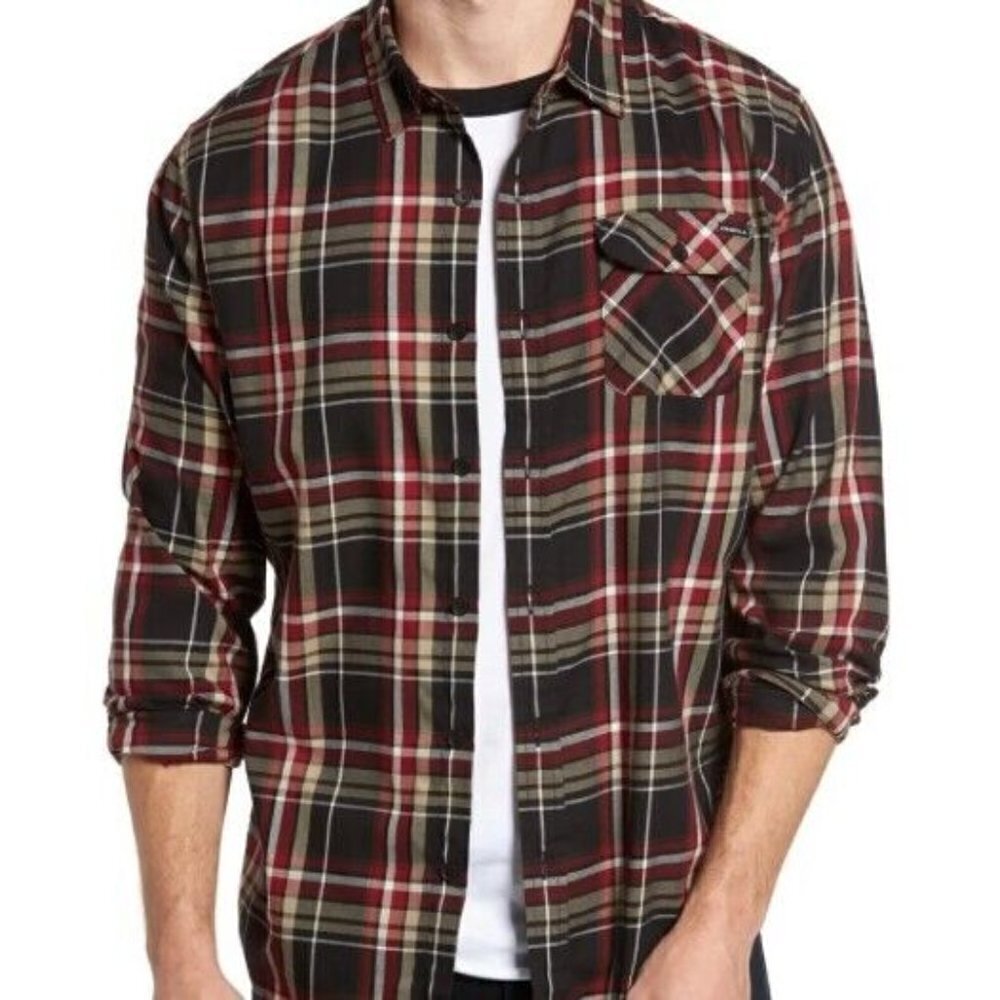 O'Neill Mens Shirt Plaid Button Down Long Sleeve Classic Fit Med